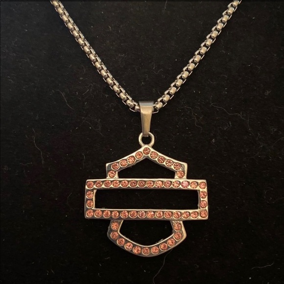 Harley-Davidson Jewelry - PINK Stone HD Set Earrings/Necklace Set